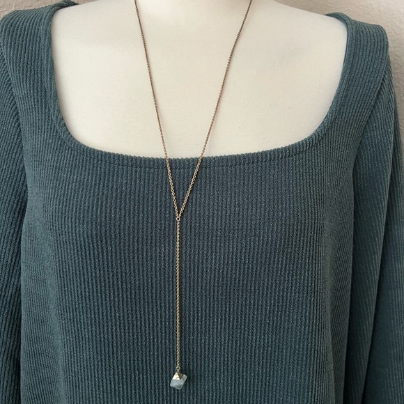 J. Crew Jewelry - JCrew Goldtone Lariat Necklace w/ Crystal